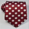 Geotae Zerun New Classic Men's Polka Dots Silk Tie Necktie  (Dark Red) view 3