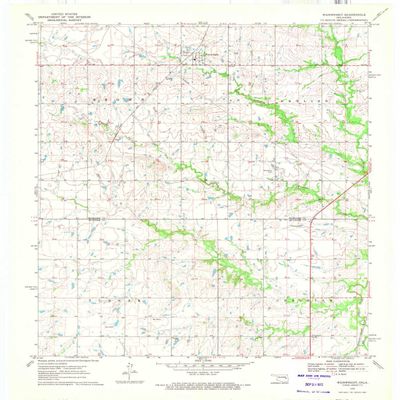 YellowMaps Wainwright OK topo map, 1:24000 Scale, 7.5 X 7.5 Minute, Historical, 1970, Updated 1972, 27.4 x 22.5 in - Tyvek