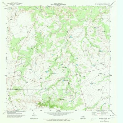 YellowMaps Gunsight Draw TX topo map, 1:24000 Scale, 7.5 X 7.5 Minute, Historical, 1970, Updated 1973, 26.9 x 23.1 in - Tyvek