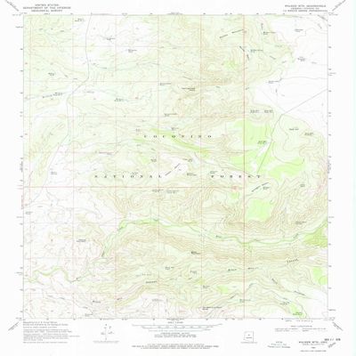 YellowMaps Walker MTN AZ topo map, 1:24000 Scale, 7.5 X 7.5 Minute, Historical, 1969, Updated 1978, 26.7 x 22 in - Tyvek
