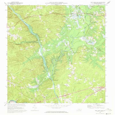 YellowMaps New Hope Dam NC topo map, 1:24000 Scale, 7.5 X 7.5 Minute, Historical, 1969, Updated 1973, 26.8 x 21.9 in - Tyvek
