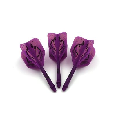 CUESOUL Integrated Dart Shaft and Flights Purple with Pattern Design