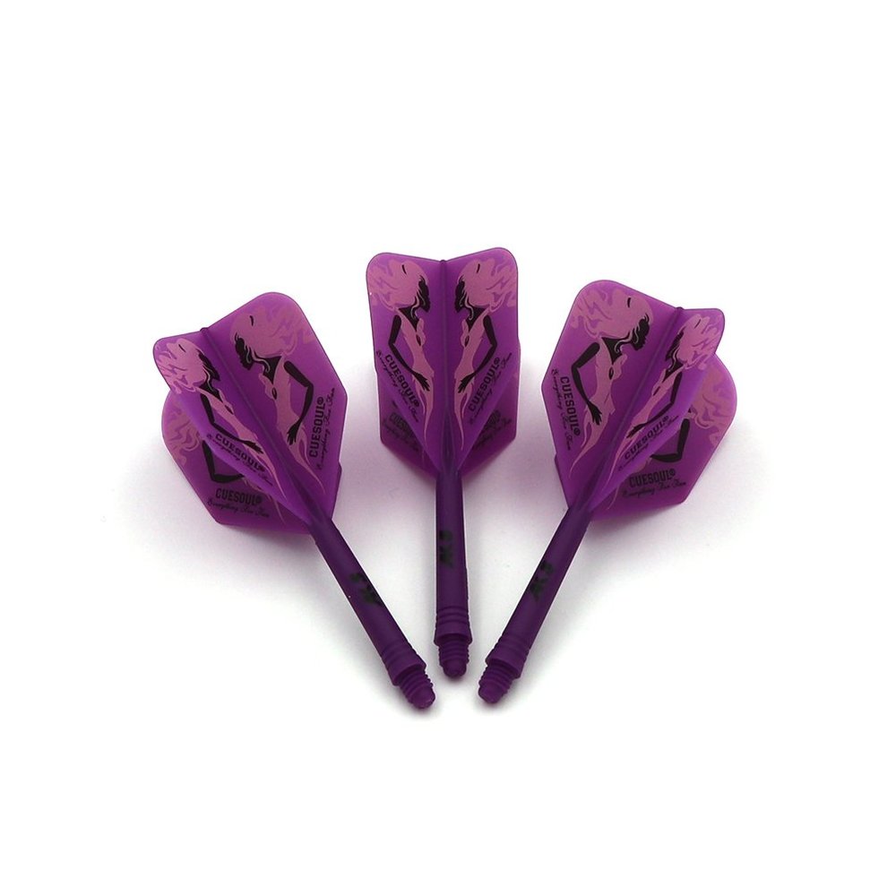 CUESOUL Integrated Dart Shaft and Flights Purple with Pattern Design