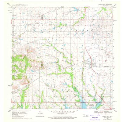 YellowMaps Council Hill OK topo map, 1:24000 Scale, 7.5 X 7.5 Minute, Historical, 1970, Updated 1972, 27.4 x 22.6 in - Tyvek