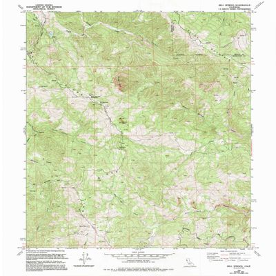 Bell Springs CA topo map, 1:24000 Scale, 7.5 X 7.5 Minute, Historical, 1969, Updated 1994, 26.5 x 21.5 in - Tyvek