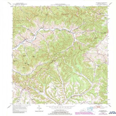 YellowMaps Ellisburg KY topo map, 1:24000 Scale, 7.5 X 7.5 Minute, Historical, 1952, Updated 1987, 27.4 x 22.5 in - Tyvek