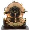 saif.nautical.store Full-Size Replica US Navy Mark V Brass Diving Helmet Wood Base view 1