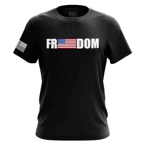 Patriotic American Flag Mens T-Shirt | Heavyweight Classic Fit Short Sleeve Shirt, Freedom, XXL