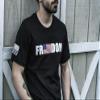 Patriotic American Flag Mens T-Shirt | Heavyweight Classic Fit Short Sleeve Shirt, Freedom, XXL view 2