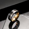 King Will Tungsten Carbide Wedding Band 8mm Rose Gold Line Ring Black and Silver Brushed Comfort Fit5.5 view 2