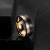 King Will Tungsten Carbide Wedding Band 8mm Rose Gold Line Ring Black and Silver Brushed Comfort Fit5.5 view 3