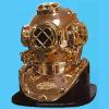 saif.nautical.store Famous Mark V MkV Replica Copper and Brass Helmet with Base Scuba Dive Diving Diver Old Helmet Gear Antique view 1