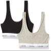 Calvin Klein Kids Girls' Modern Cotton Bralette 2-Pack, Heather Grey/Classic Black, Large view 1
