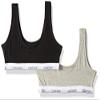 Calvin Klein Kids Girls' Modern Cotton Bralette 2-Pack, Heather Grey/Classic Black, Large view 3
