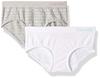 Calvin Klein Kids Girls' Seamless Hipster Underwear 2-pack, Classic White/Heather Grey, X-Large view 1