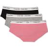 Calvin Klein Kids Girls' Modern Cotton Hipster Underwear 3-Pack, Sachet Pink/Heather Grey/Black, Large view 2