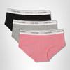 Calvin Klein Kids Girls' Modern Cotton Hipster Underwear 3-Pack, Sachet Pink/Heather Grey/Black, Large view 4