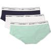 Calvin Klein Kids Girls' Modern Cotton Hipster Underwear 3-Pack, Teal/Classic White/Symphony Blue, Large view 2