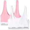Calvin Klein Kids Girls' Modern Cotton Bralette 2-Pack, Light Pink/White, Large view 3