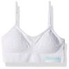 Calvin Klein Kids Girls' Seamless Wirefree Comfort Bralette Bra, White With Blue Logo, X-Large view 1