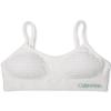 Calvin Klein Kids Girls' Seamless Wirefree Comfort Bralette Bra, White With Blue Logo, X-Large view 2