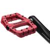 RockBros Lightweight Mountain Bike Pedals Nylon Fiber Bicycle Platform Pedals for BMX MTB 9/16" Red view 2