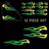12 Piece Flame Set for Harley Sportster Tank and fenders - UV Protected - Colors: Yellow, Green (Lemon Clean Green) view 1