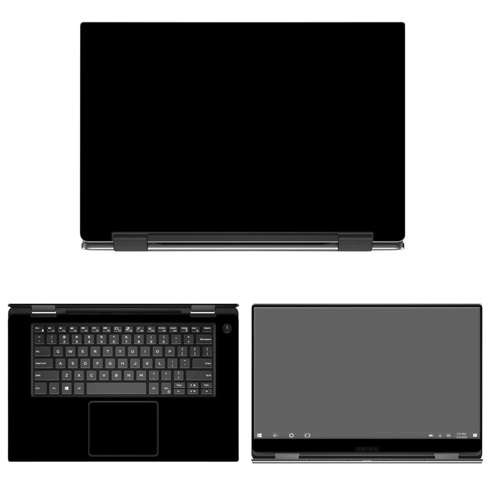 Decalrus - Protective Decal Black Skin Sticker for Dell XPS 9575 (15.6" Screen) case Cover wrap DExps15_9575-90