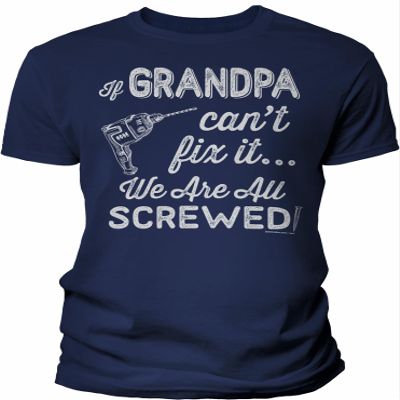 If Grandpa Can't Fix It We are All Screwed - Funny Grandpa Shirt for Men - Navy-2X