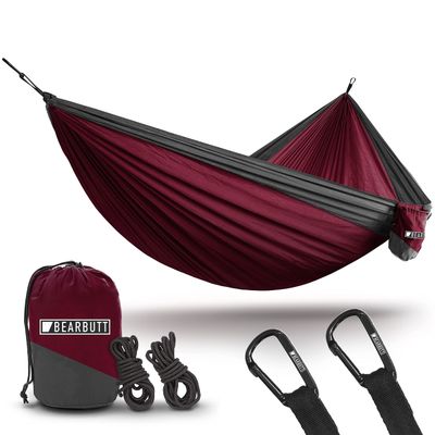 Bear Butt Camping Hammock - 2 Person Backpacking Tree Hammock - Double Portable Hammock for Camping, Hiking, Travel and Outdoor