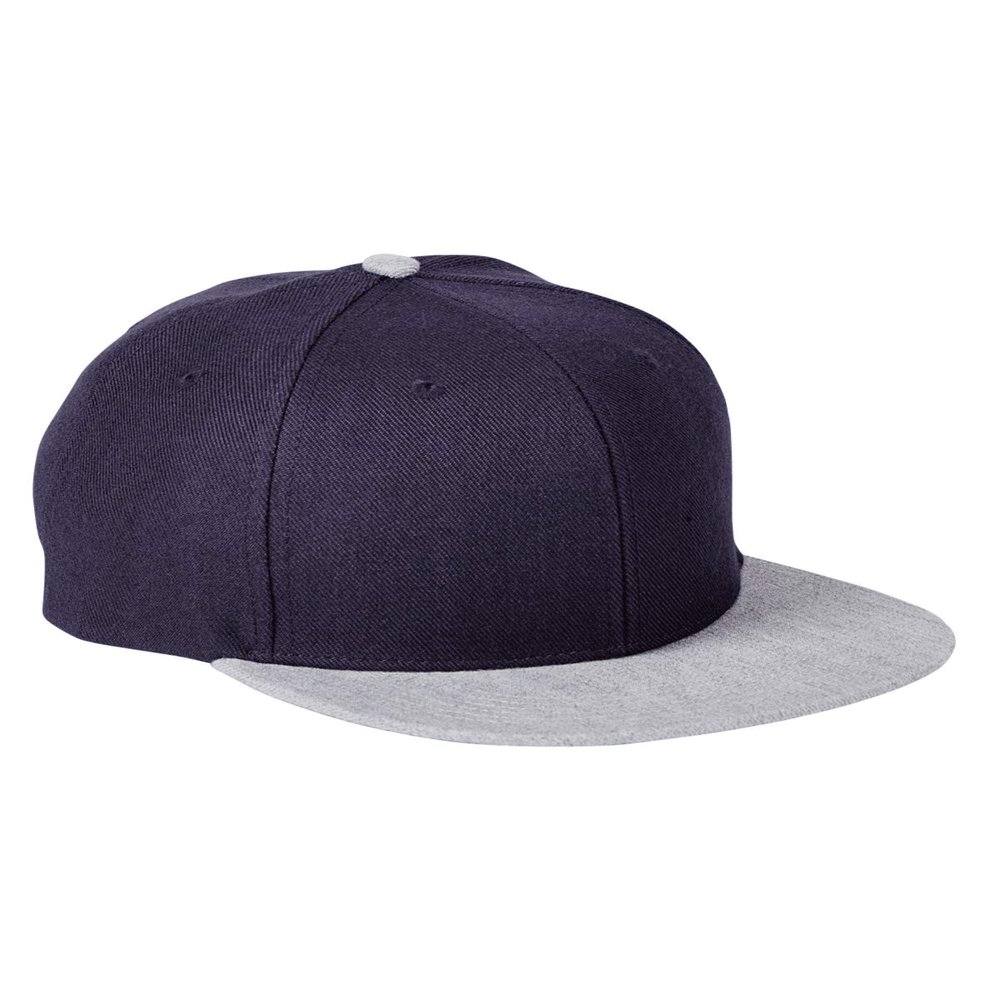 Big Accessories Flat Bill Sport Cap OS NAVY/ HTHR GRAY