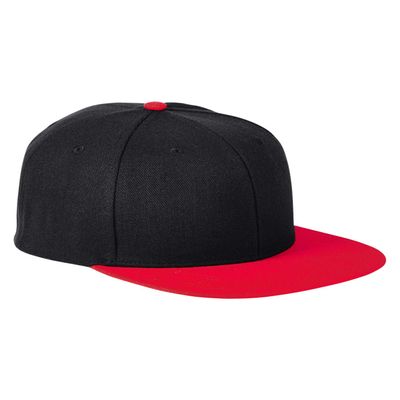Big Accessories Flat Bill Sport Cap OS BLACK/ RED