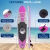 SereneLife Inflatable Stand Up Paddle Board - Wide Stable Design, Non-Slip Deck for Adults & Youth with Premium Paddle Board Accessories: Carry Bag, Dual Action Pump, Paddle, Ankle Leash - 10'6" view 3