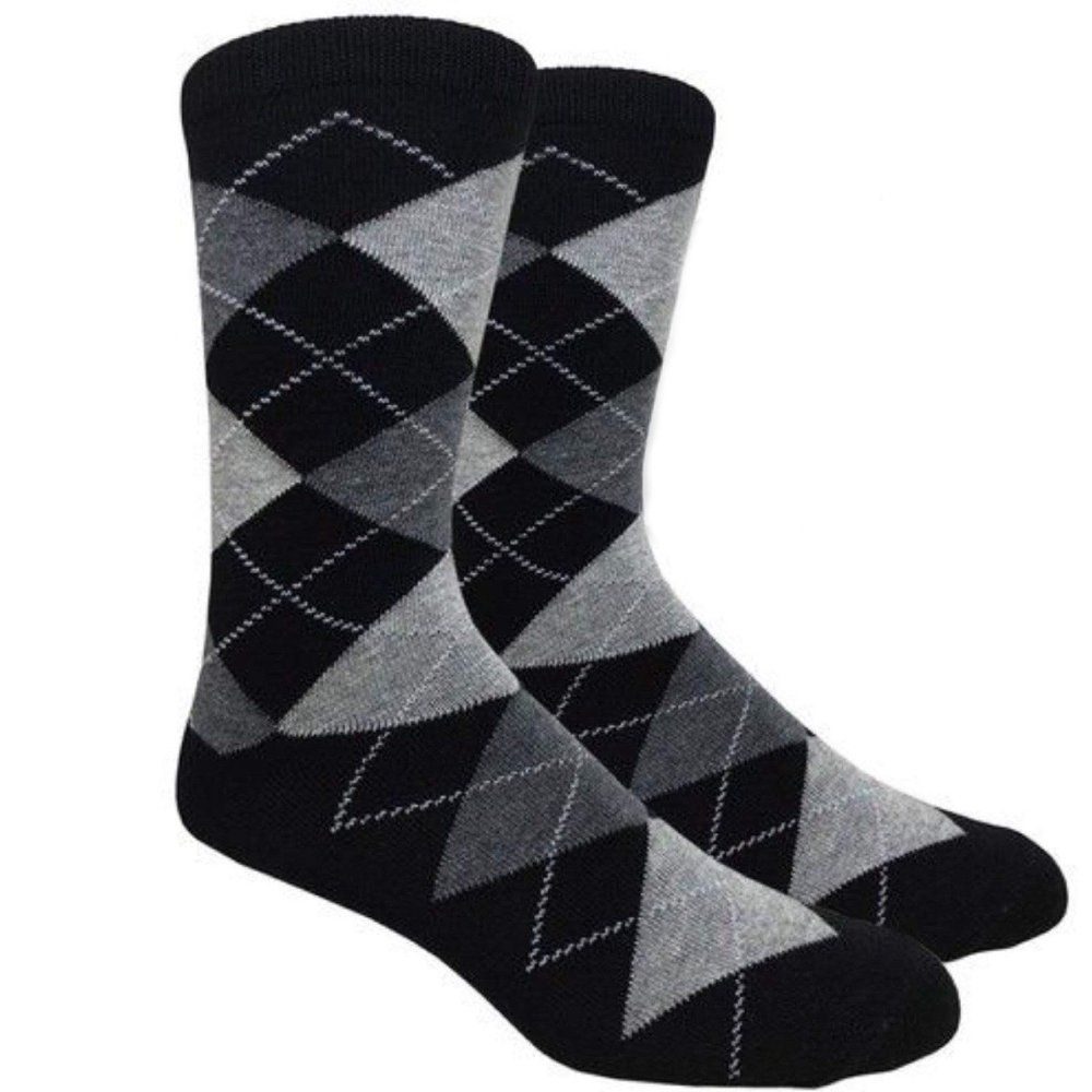Argyle Socks in Black by FineFit
