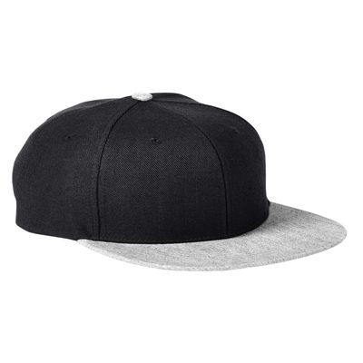 Big Accessories Flat Bill Sport Cap OS BLACK/ HTHR GRAY