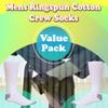 12 Pairs Value Pack of Wholesale Sock Deals Mens Ringspun Cotton Crew Socks, White/Gray, 10-13 view 3