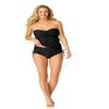 Catalina Women's Plus-Size Twist Front Bandeau Tankini Swimsuit, Black, 2X view 1