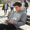 I Paused My Game to Be Here Funny Gift for Gamer Youth Hoodie Medium Gray view 3