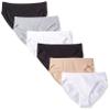 Amazon Essentials Women's Cotton High Leg Brief Underwear (Available in Plus Size), Breathable, Pack of 6, Black/Camel/Grey Heather/White, X-Small view 1