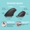 Surf Squared Large Quad Fin Set (4 Fins) - Solid Fiberglass - Ride as Twin or Quad - Performance Surfboard Fins Compatible with Futures Single Tab Surfboards view 4