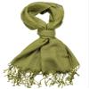 NYFASHION101 Women's Sheer Metallic Braided Tassel Ends Scarf Shawl Wrap, Olive view 2