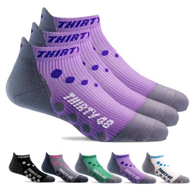 Thirty48 Compression Low Cut Running Socks for Men and Women | 15-20mmHg Compression