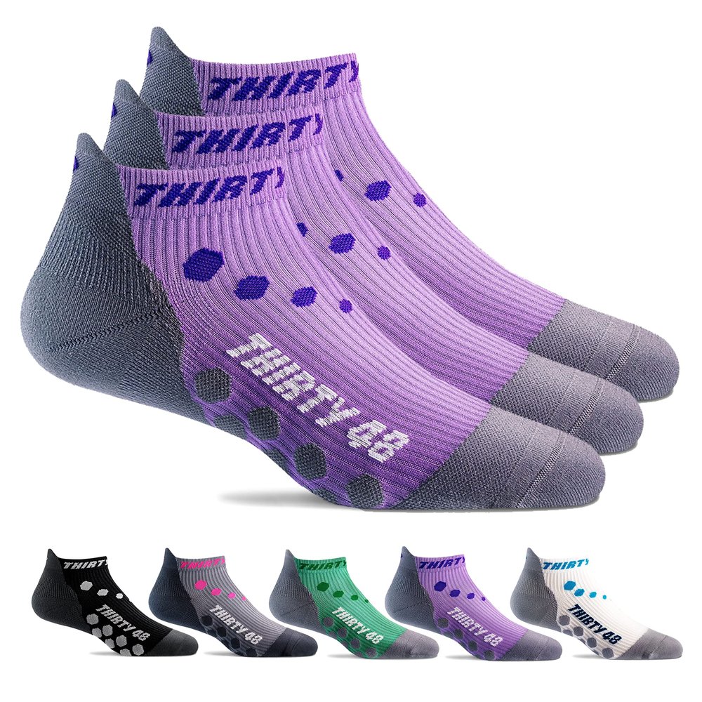Thirty48 Compression Low Cut Running Socks for Men and Women | 15-20mmHg Compression