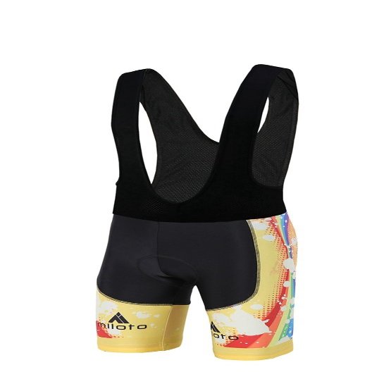 Uriah Men's Cycling Bib Shorts Black 3D Coolmax Gel Padded Rainbow City Size 5XL(CN)