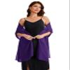 Baoqiya Women's Shawls and Wraps for Evening Dress Chiffon Shawl Soft Elegant Silky Pashmina Wedding Bridal Scarf (Purple, Length(79") * Width(19")) view 3