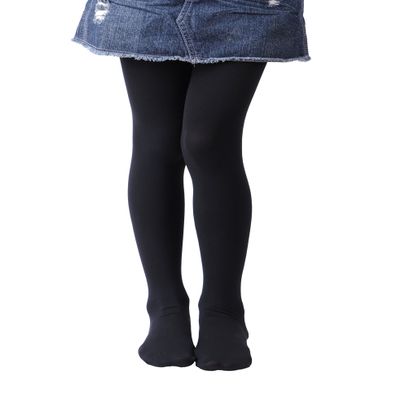 EVERSWE Girls Semi Opaque Footed Tights, Microfiber Tights (11-13, Black)