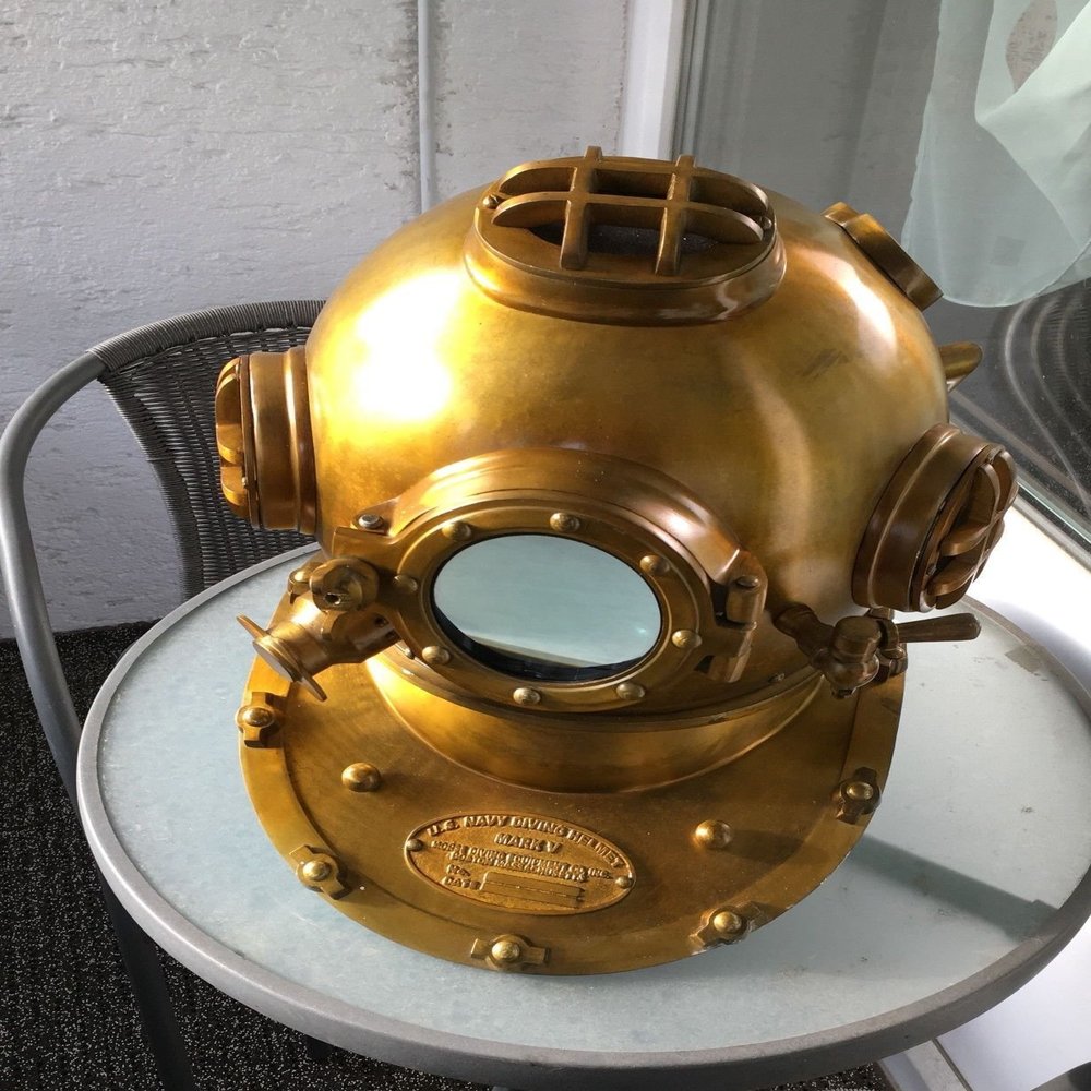 Royalexports Antique Scuba Divers Diving Helmet US Navy Mark V Deep Sea Marine Diver SCA