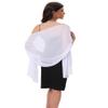 Baoqiya Women's Shawls and Wraps for Evening Dress Chiffon Shawl Soft Elegant Silky Pashmina Wedding Bridal Scarf(Ivory, 79"19") view 1