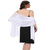 Baoqiya Women's Shawls and Wraps for Evening Dress Chiffon Shawl Soft Elegant Silky Pashmina Wedding Bridal Scarf(Ivory, 79"19") view 2