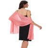 Baoqiya Women's Shawls and Wraps for Evening Dress Chiffon Shawl Soft Elegant Silky Pashmina Wedding Bridal Scarf(Coral, 79"19") view 2